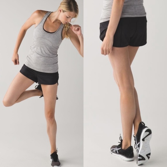 Lululemon💕Run Black Speed Shorts 4-way Stretch 4